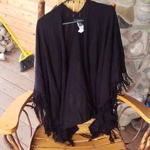 Black fringe shawl